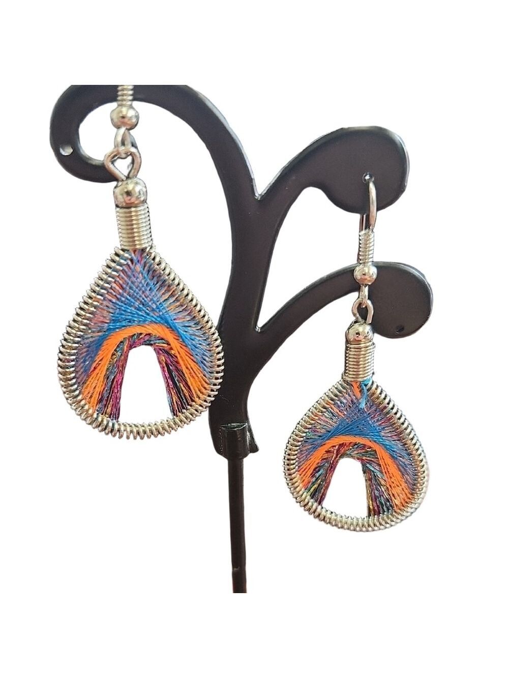 Spirit of Nature Thread Woven Teardrop Earrings